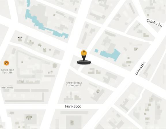 東京都銀座にある振り子工房の場所を示すスタイリッシュでシンプルな地図